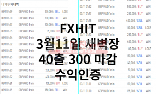 FX히트 수익인증