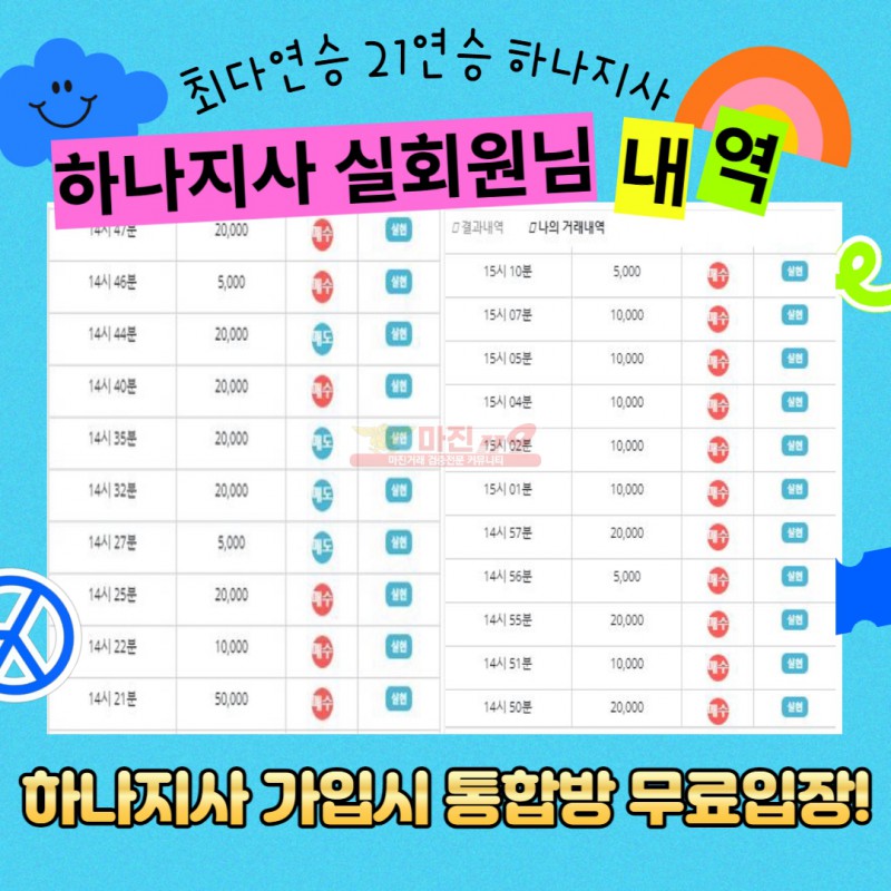 비트코리아⭕️하나지사 통합방 1등지점⭕️ 21연승 가족방 이벤트맛집