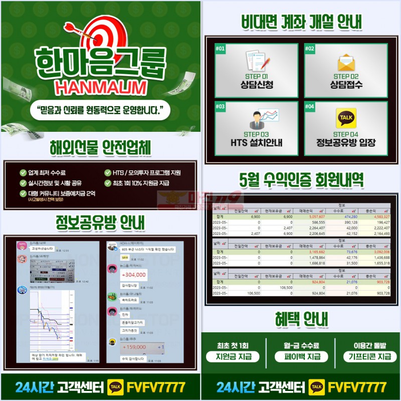 ● ● 해외선물 - 한마음그룹 - 마진119보증업체 ● ●