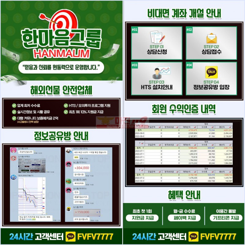 ● ● 해외선물 - 한마음그룹 - 마진119보증업체 ● ●