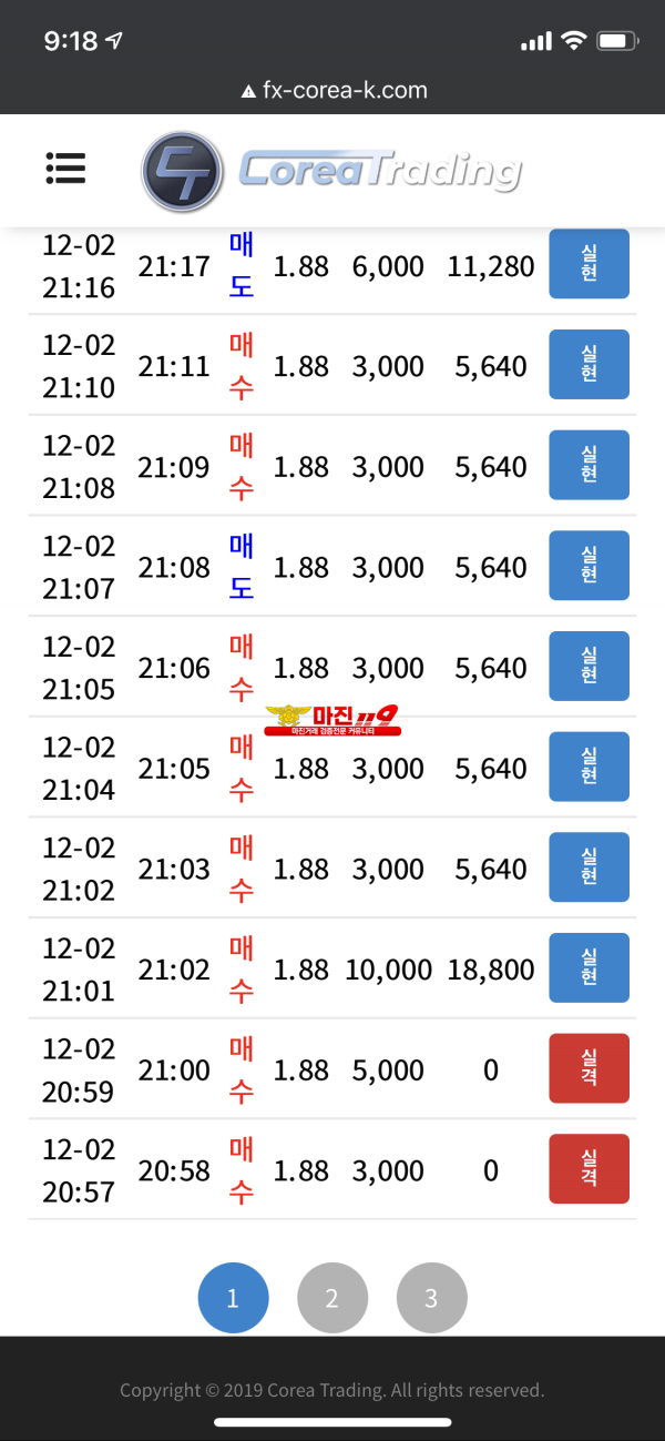 코리아 신뢰지점 수익인증