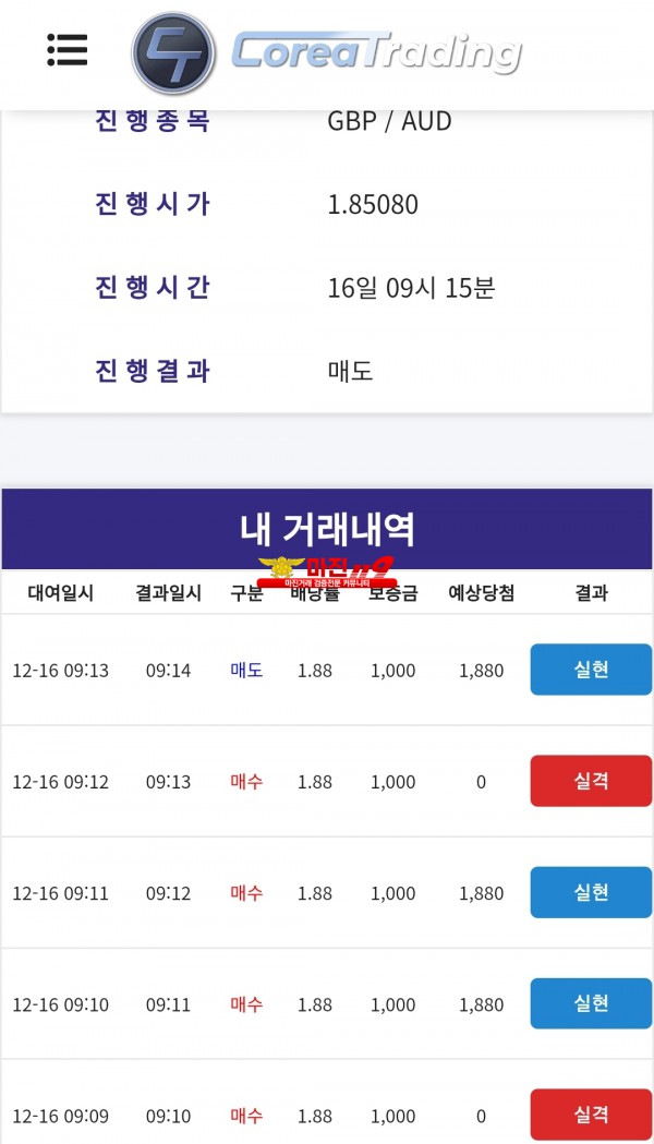 코리아 신뢰지사 모닝수익