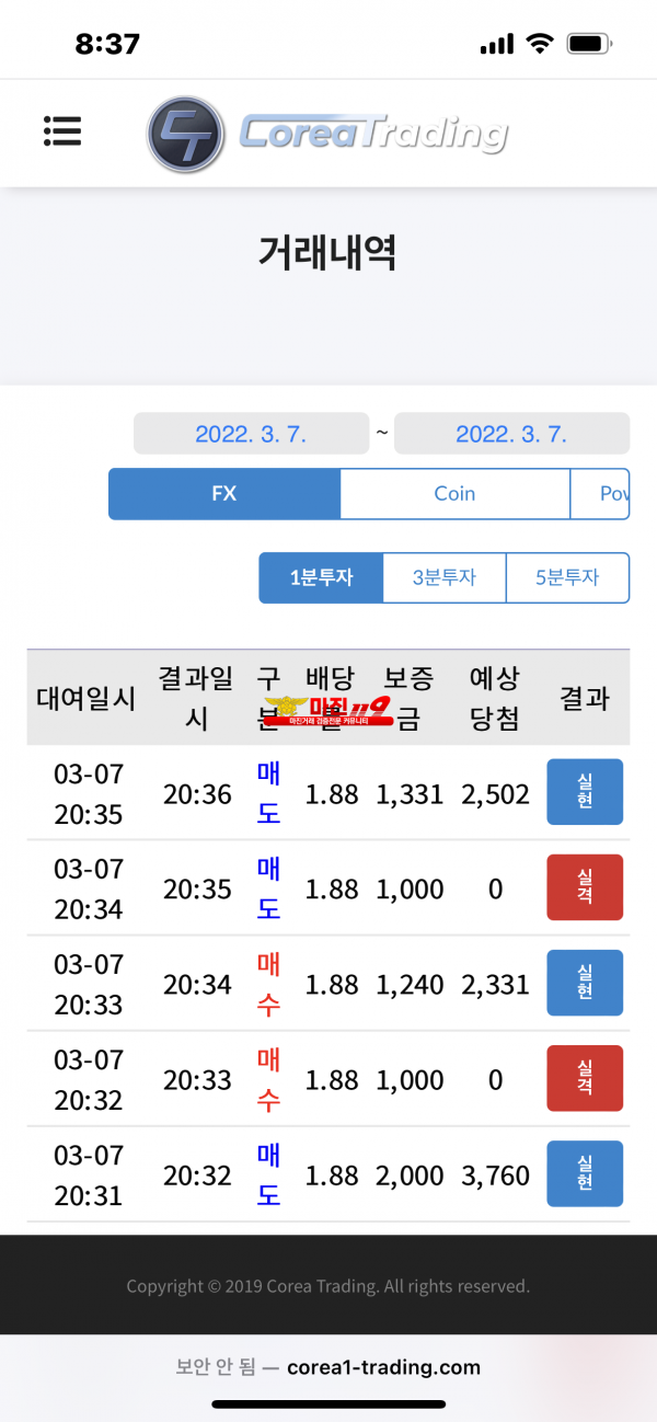 코리아신뢰점 수익인증