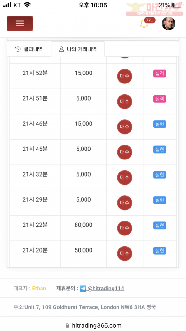 하이트레이딩 777점 연승인증