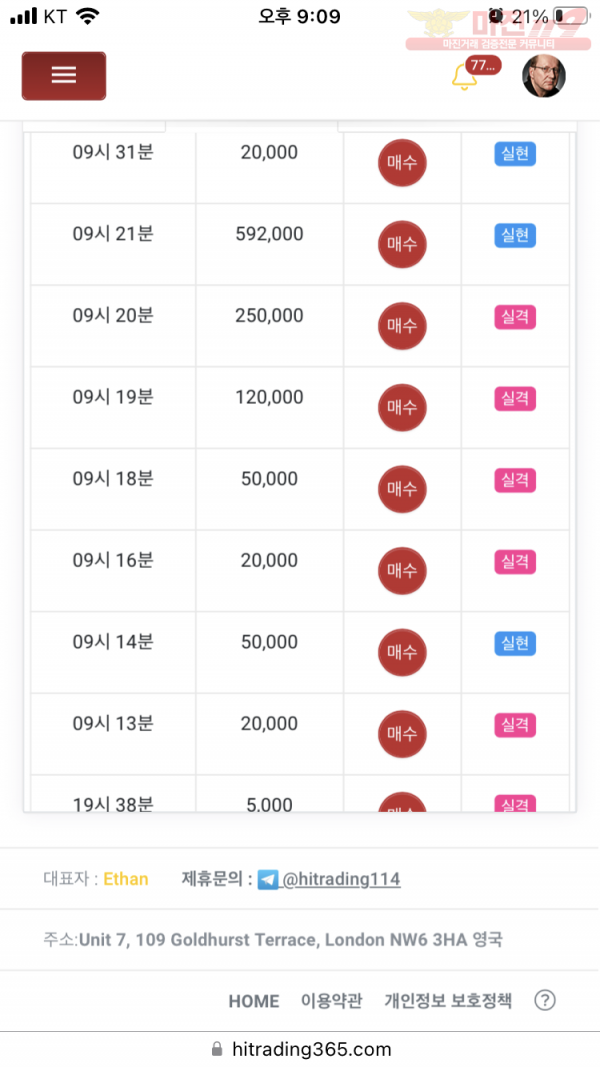 하이트레이딩 777점 수익인증