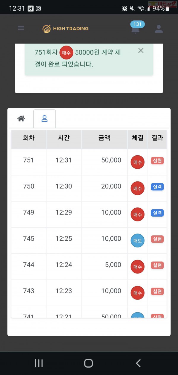 하이트레이딩 일등점 수익인증