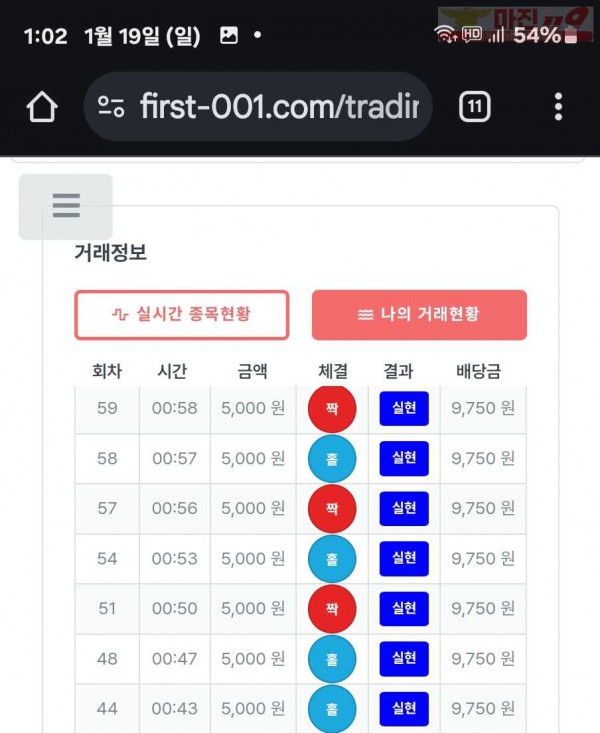 퍼스트트레이딩 신뢰점 1/19일 7연승인증