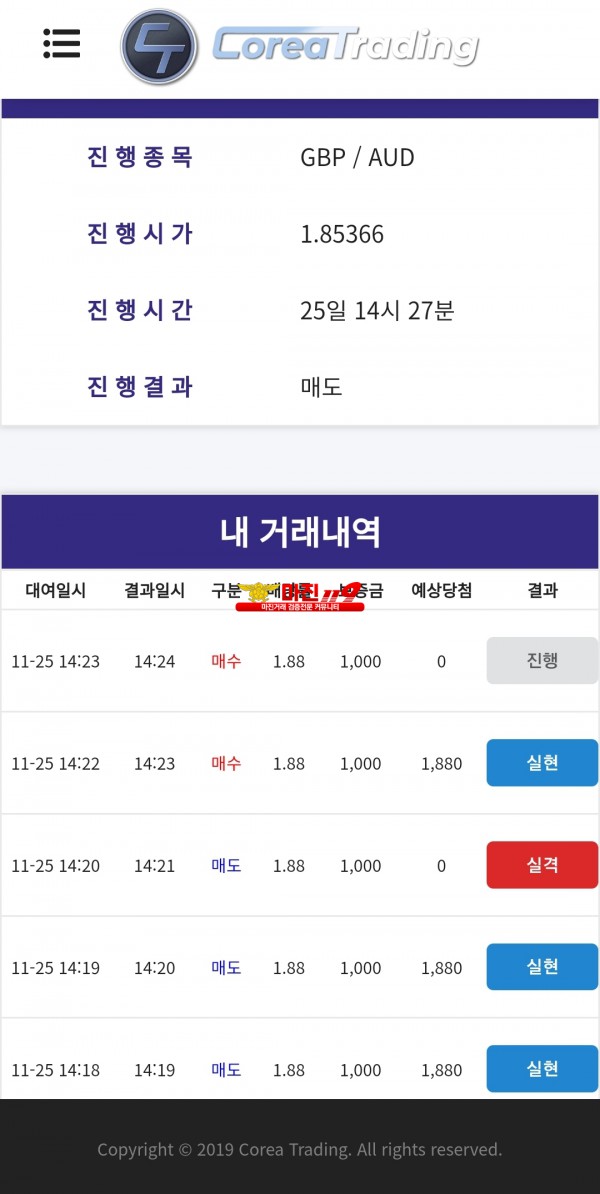 코리아 신뢰점 수익