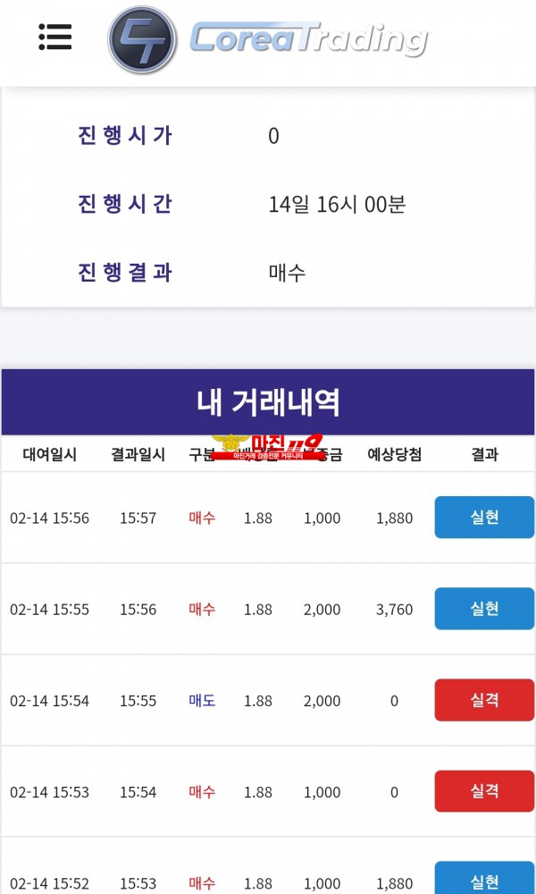 코리아 신뢰지사 수익입니다