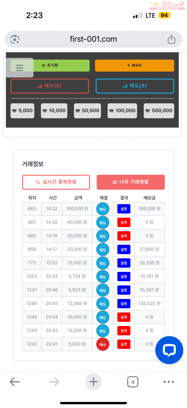 한국점 수익인증