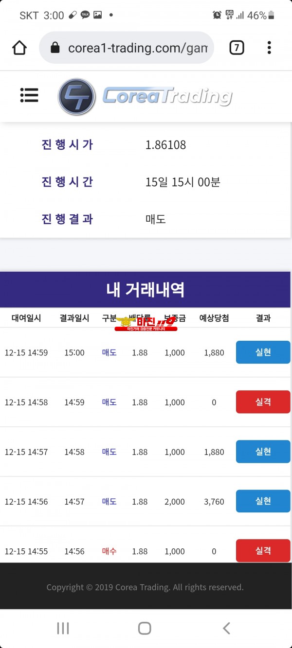 코리아 신뢰점 수익