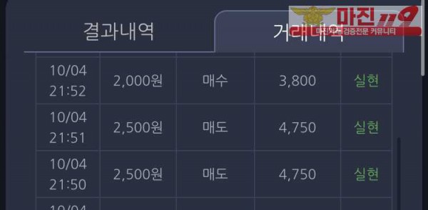 창성 실현점 수익인증