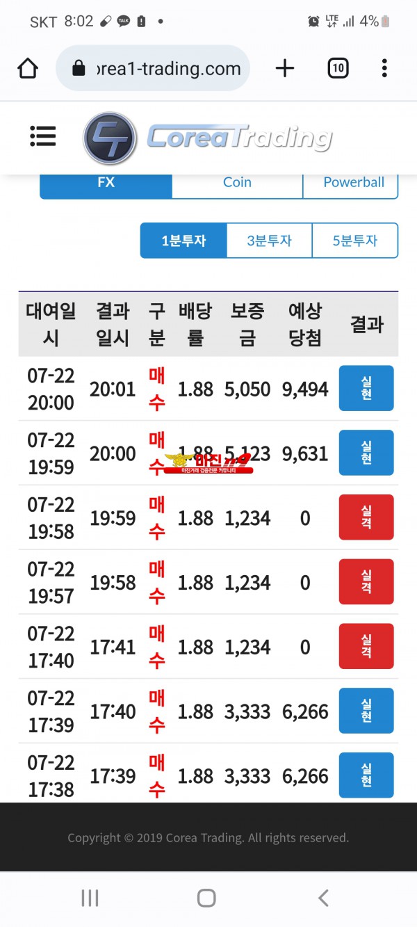 신뢰지사 수익 맛저입니다