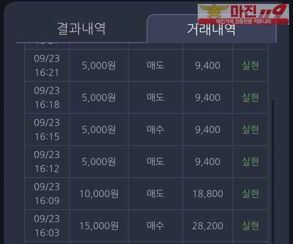 창성 실현점 수익인증
