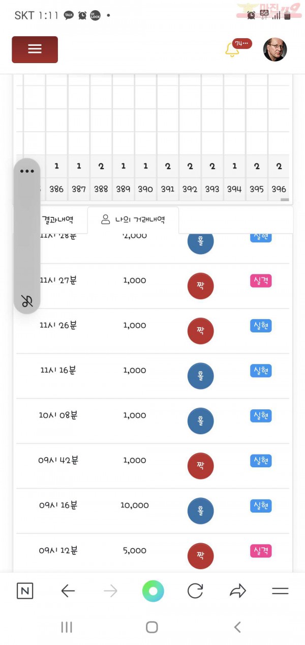국대점 수익인증
