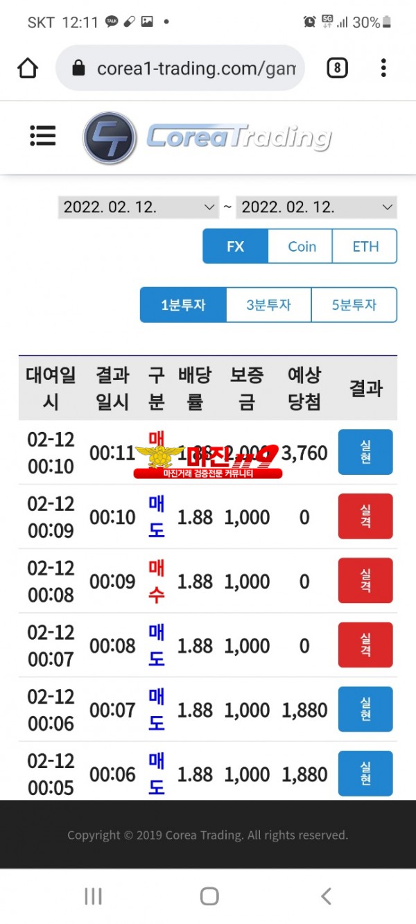 코리아 신뢰점 수익인증