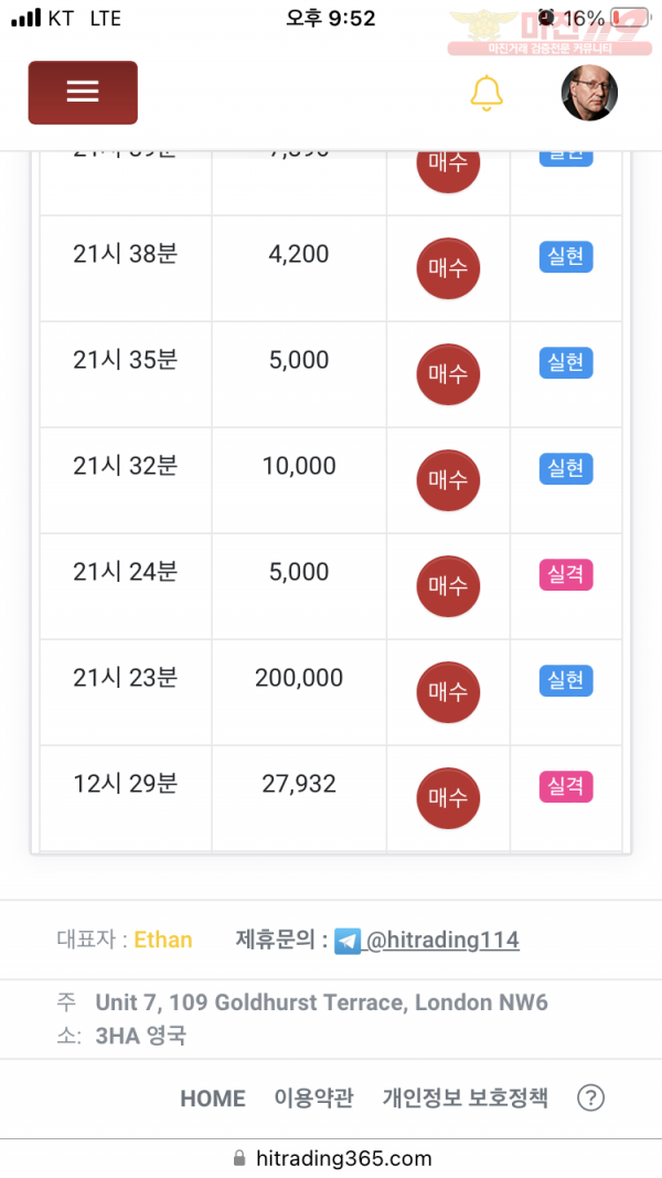 하이트레이딩 777점 수익인증