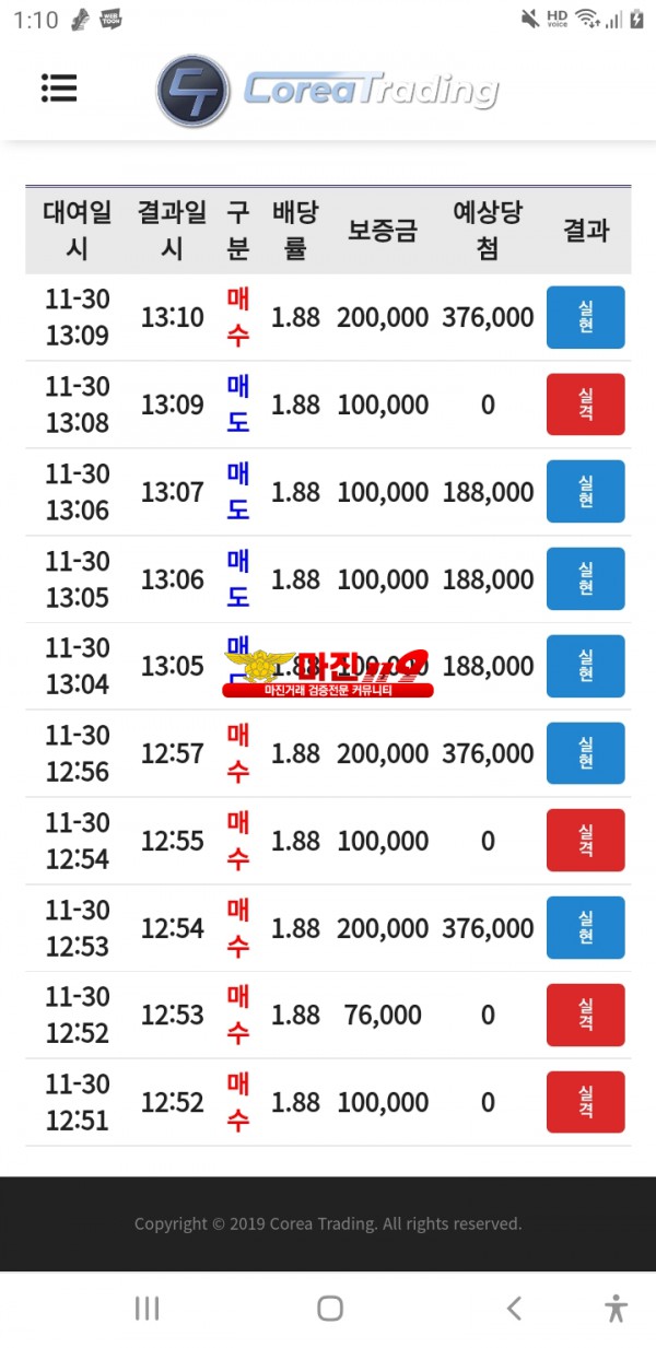 코리아 꽃다발점수익인증