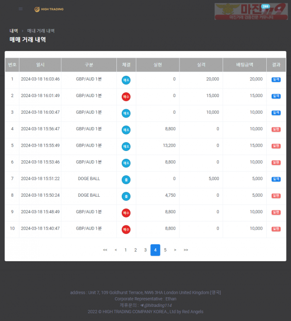 하이트레이딩 태명점 수익인증