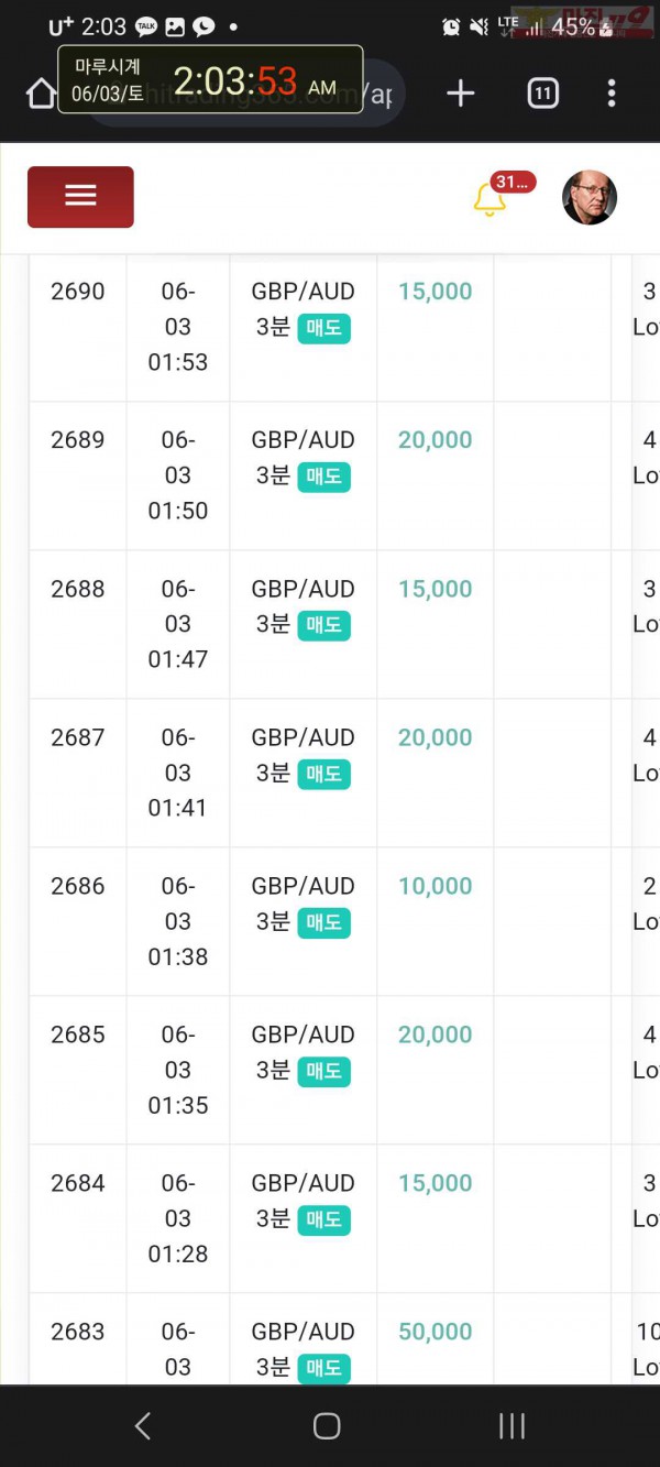 글로벌 국대점 수익인증