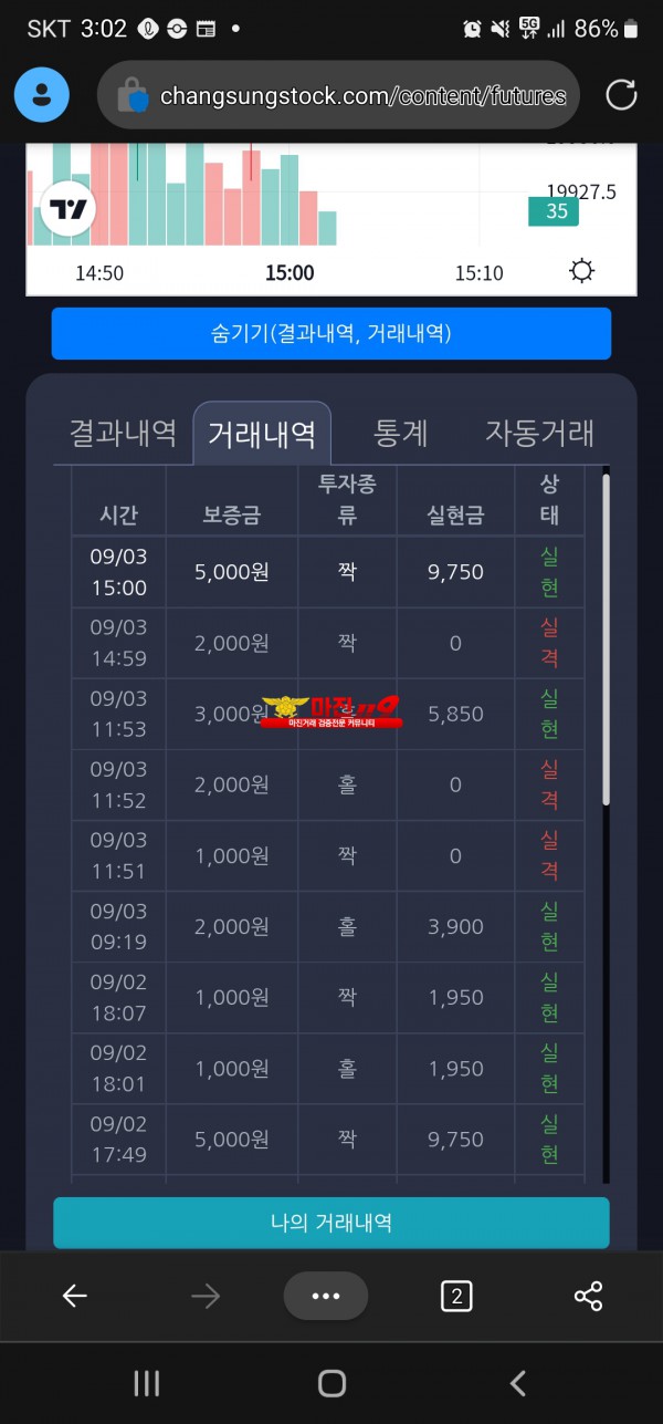 9/3 창성 777점 수익인증