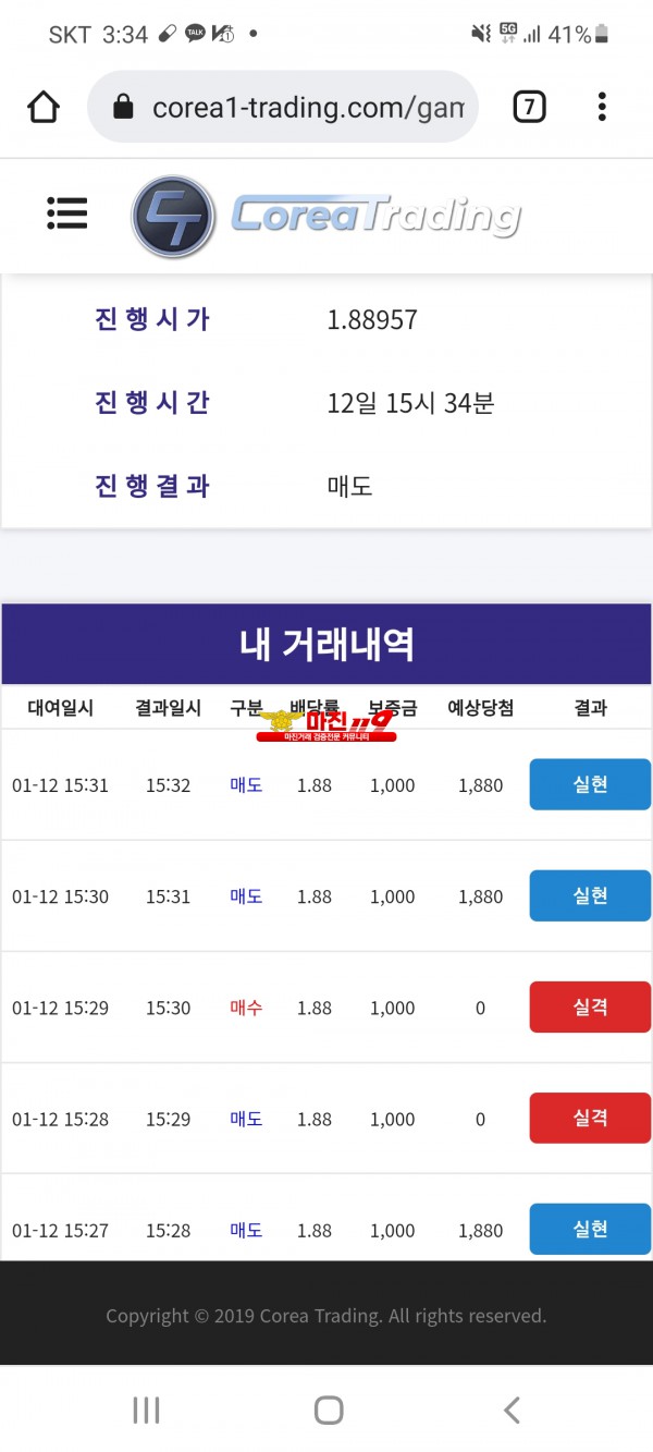 코리아 신뢰점 수익