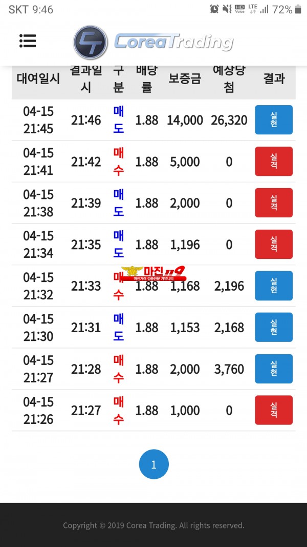 코리아 통일지사 수익인증