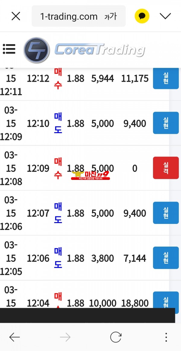 코리아 통일지사 수익인증입니다