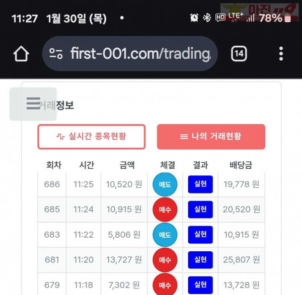 퍼스트트레이딩 신뢰점 1/30목 5연승인증