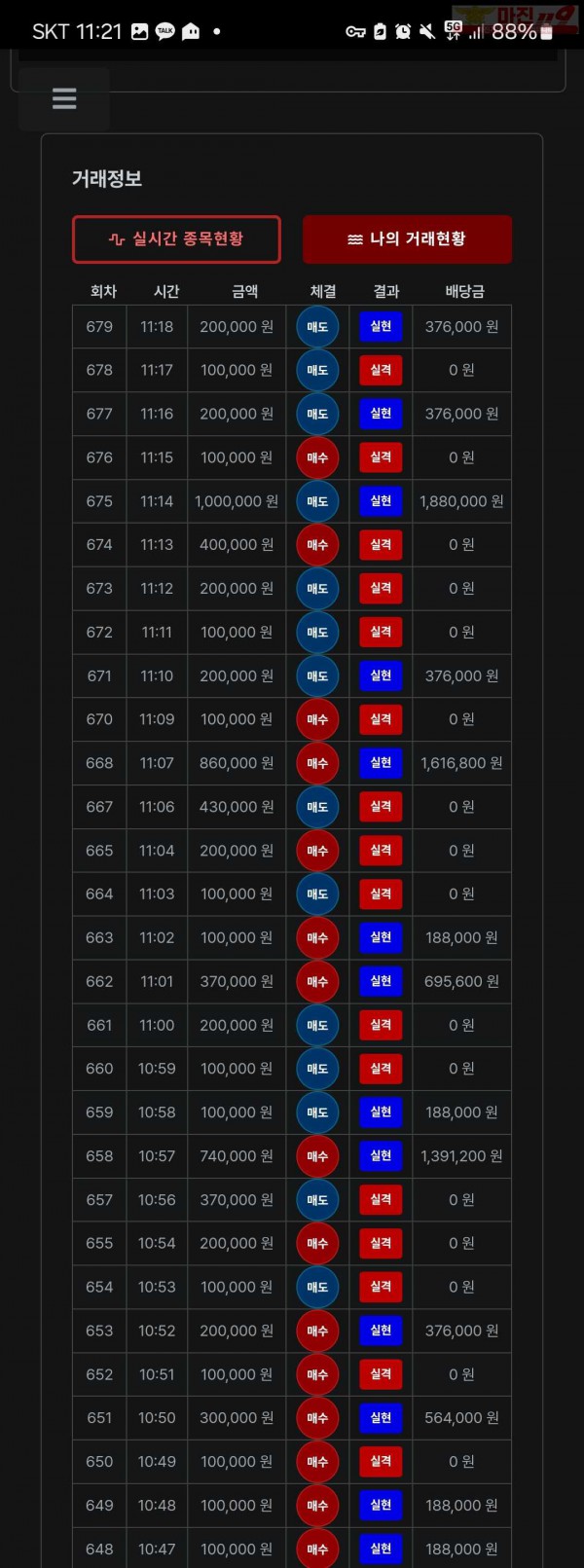 퍼스트트레이딩 한국점 수익인증