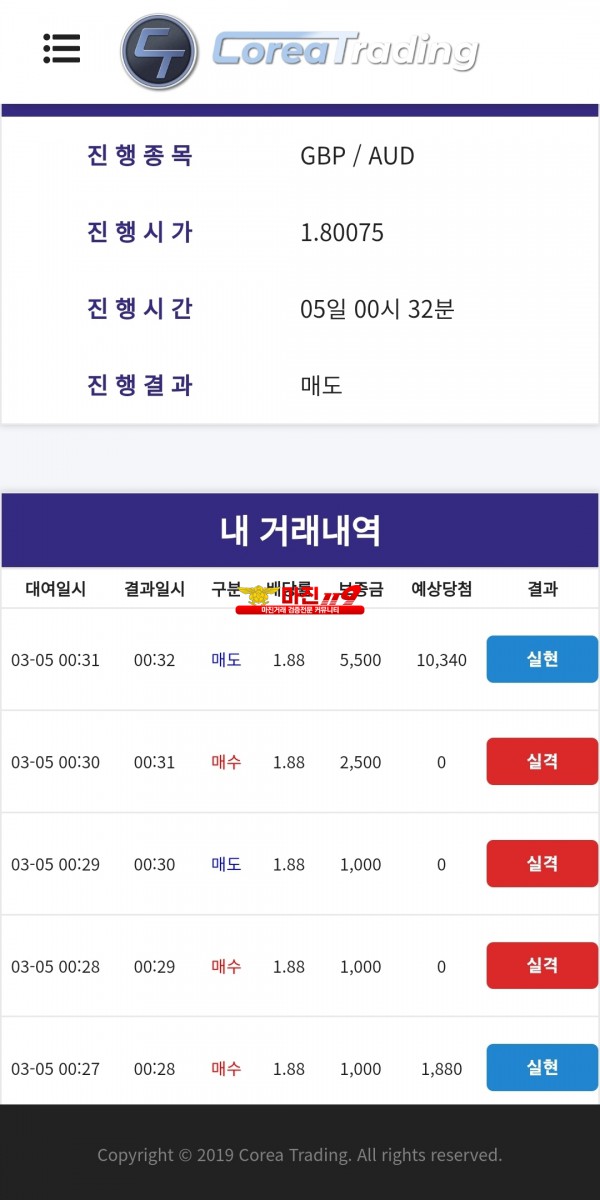 코리아 신뢰점 자기전수익