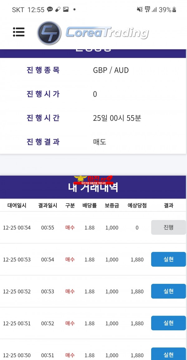 코리아 신뢰점 수익