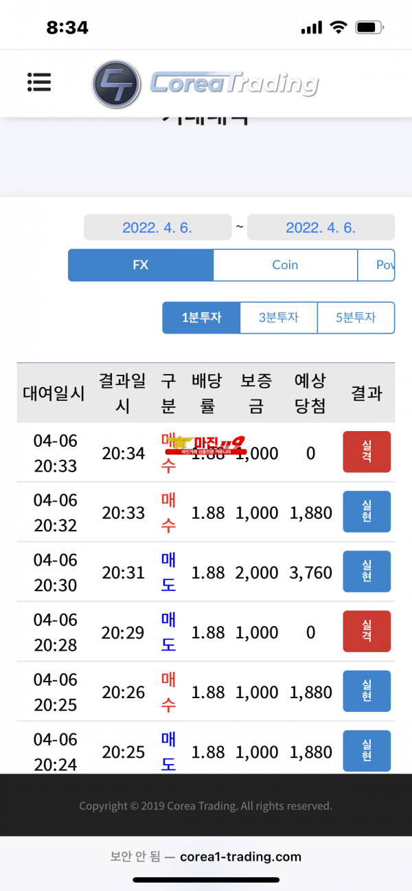 코리아신뢰점 수익인증