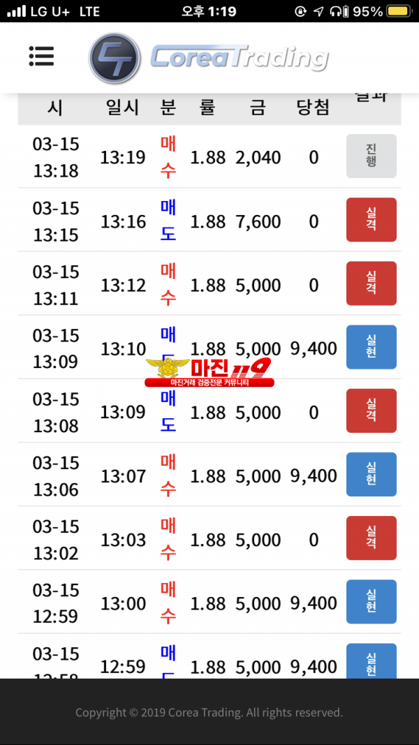 코리아트레이딩 대장점123 수익인증