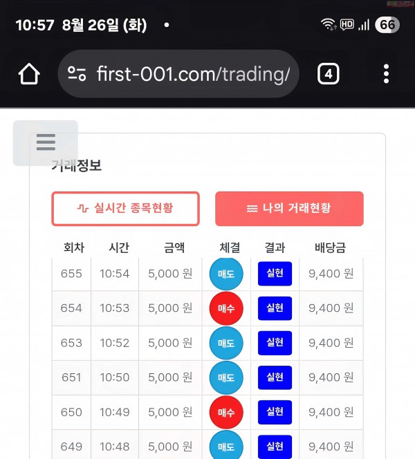 퍼스트트레이딩 신뢰점 8/26화 6연승인증