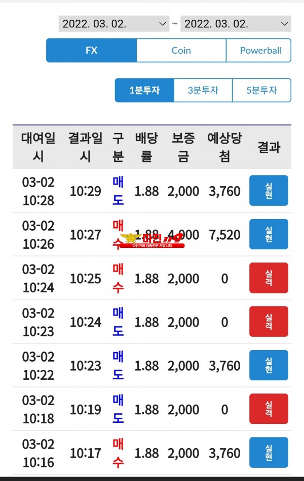 코리아통일점 수익인증