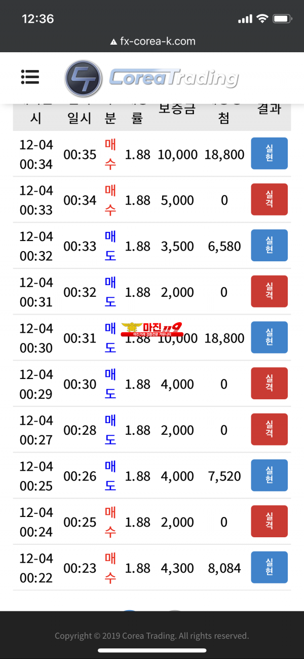 코리아 신뢰지점 수익인증