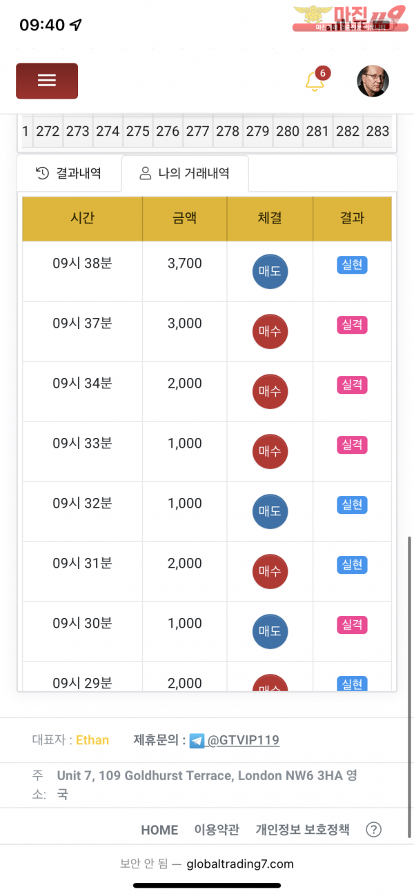 글로벌 트레이딩 777점 수익인증^^