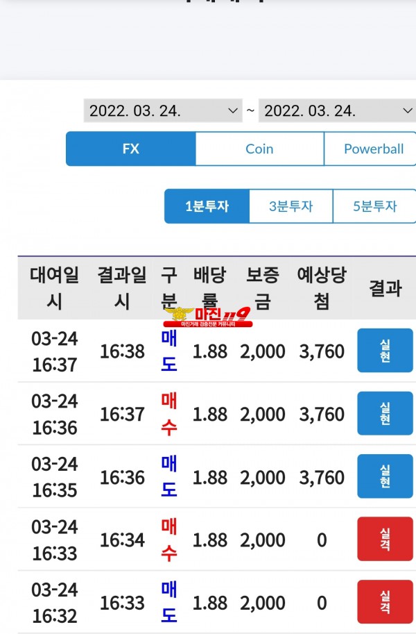 코리아 통일점 수익인증