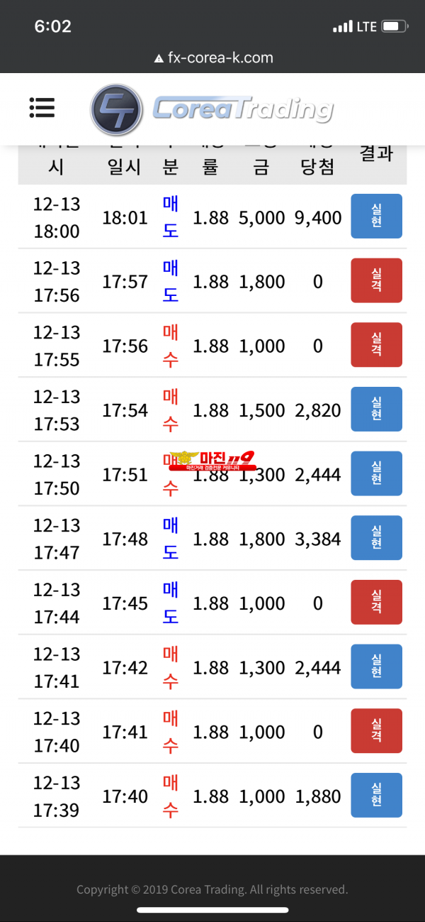 코리아 신뢰지점 수익인증