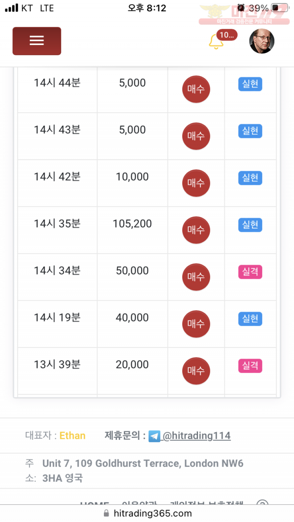 하이트레이딩 777점 수익인증