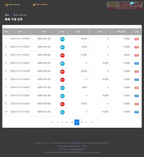 하이트레이딩 태명점 수익인증