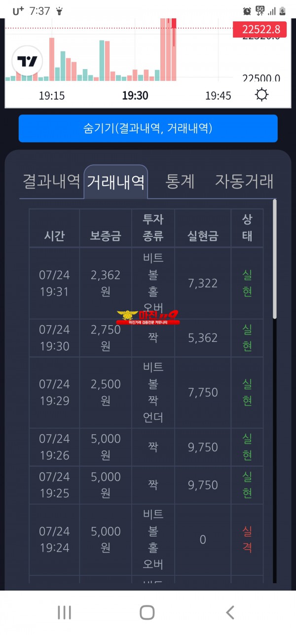 창성 777점 수익인증