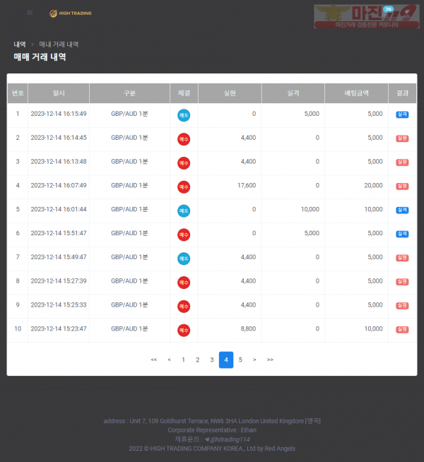 하이트레이딩 태명점 수익인증