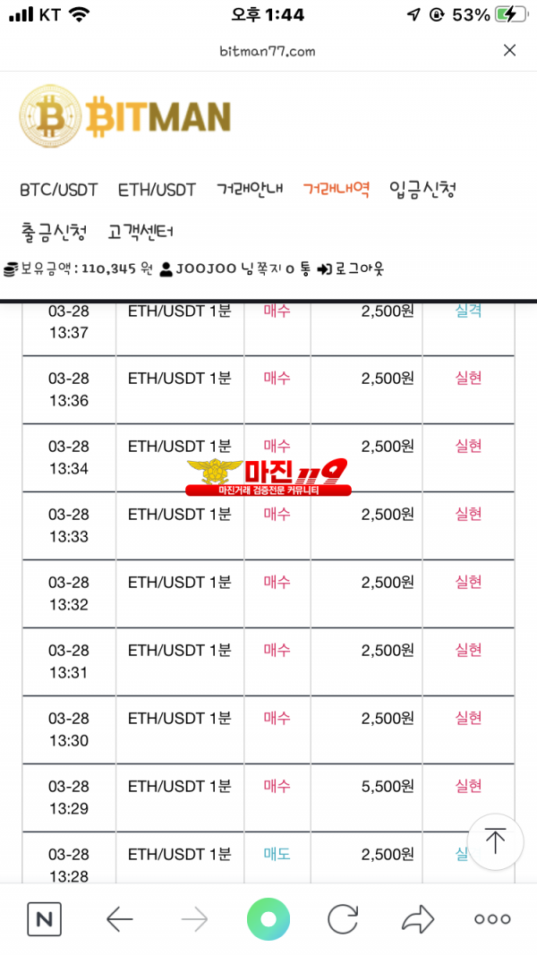 비트맨 다이아몬드점 수익인증