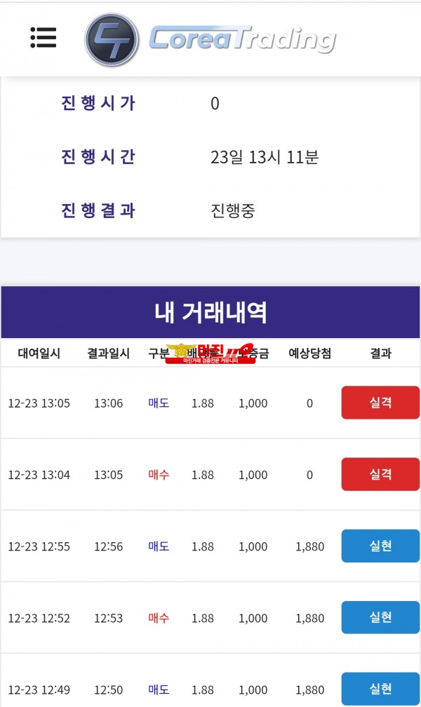 코리아 신뢰지사 점심수익인증