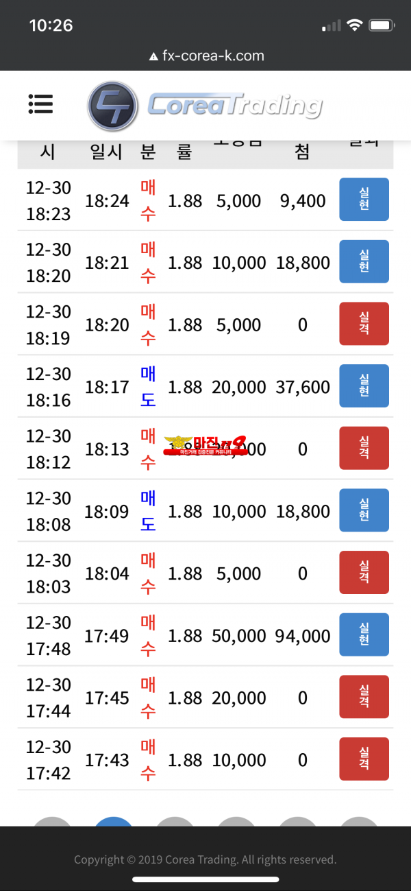 코리아 신뢰지점 수익인증