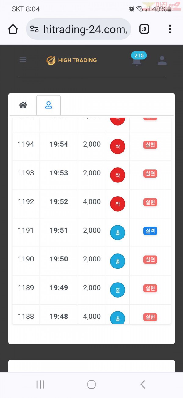 하이트레이딩 국대점수익인증