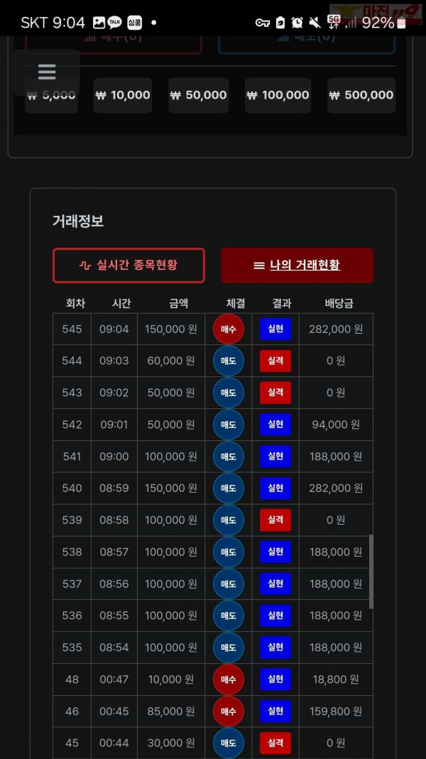 퍼스트트레이딩 한국점 수익인증