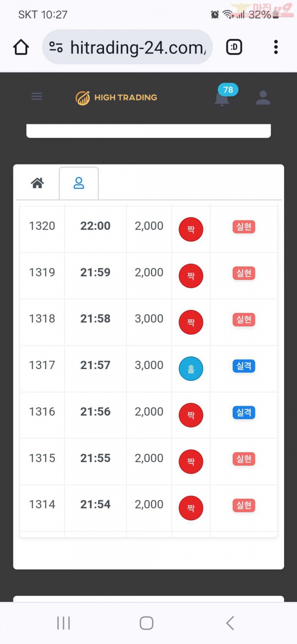 하이트레이딩 국대점 수익인증합니다